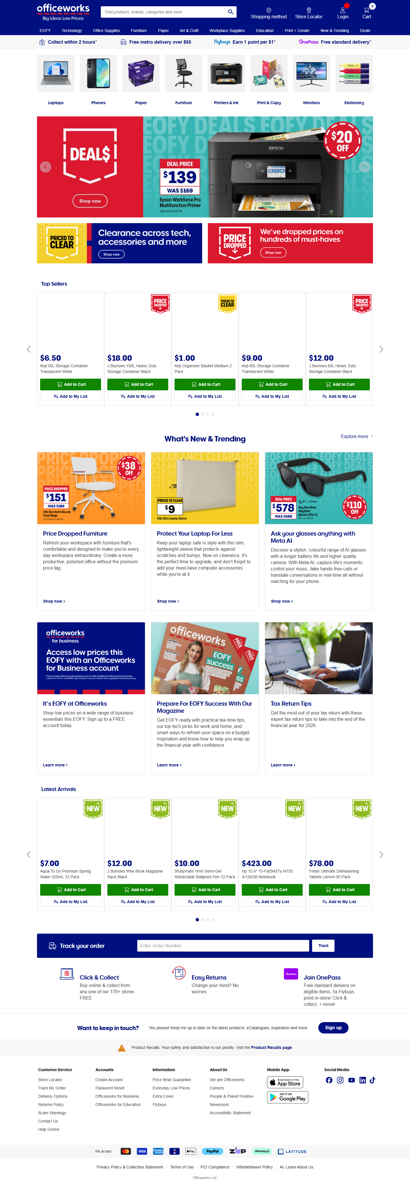 Officeworks AU paper PDP reference