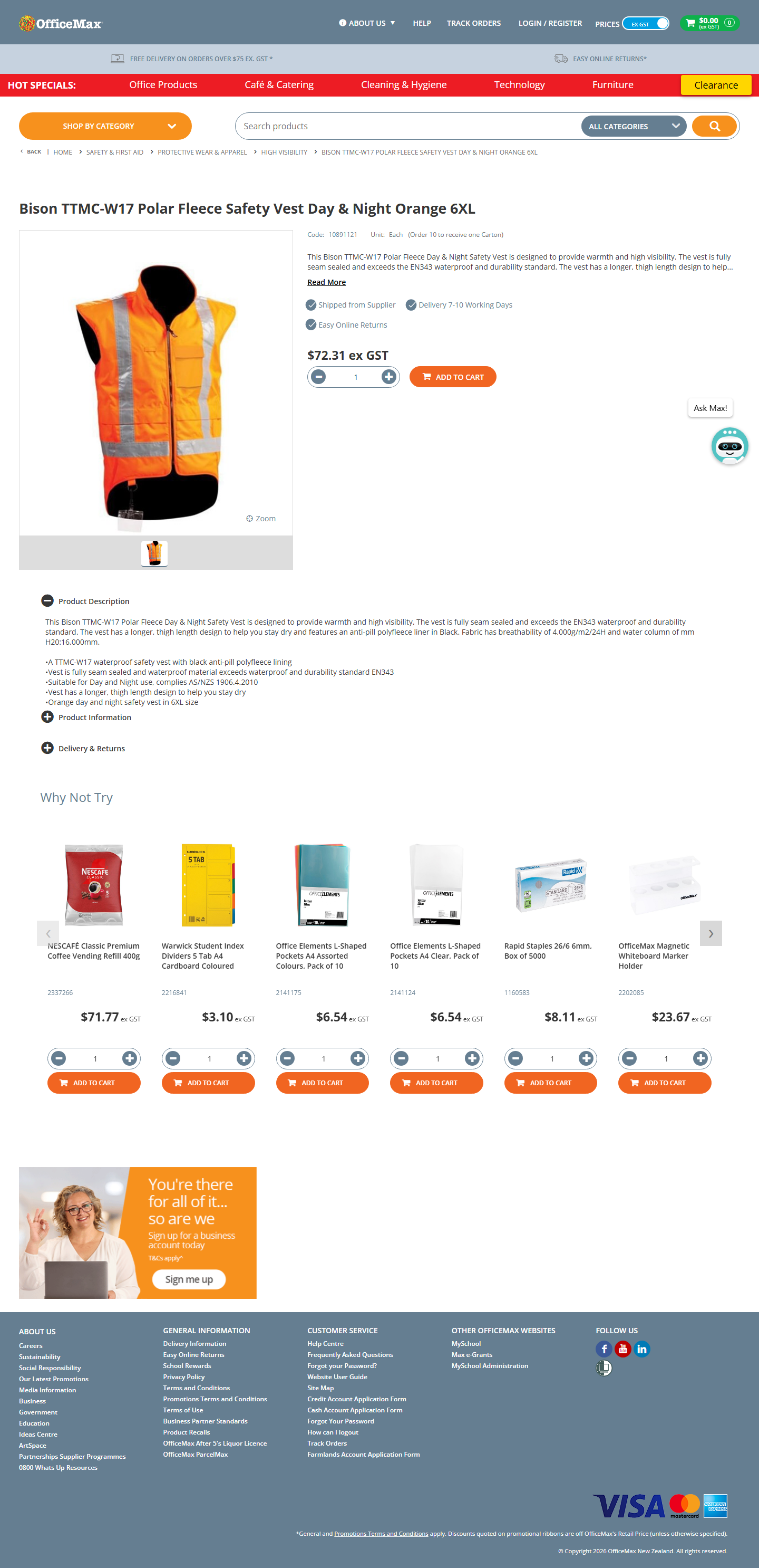 OMX hi-vis vest PDP